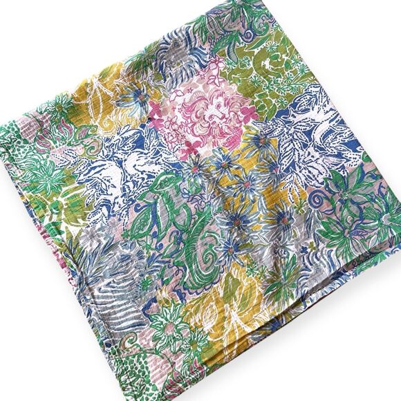 Lilly Pulitzer Pottery Barn Kids 47” Swaddle Baby Blanket Organic Cotton - Picture 1 of 7